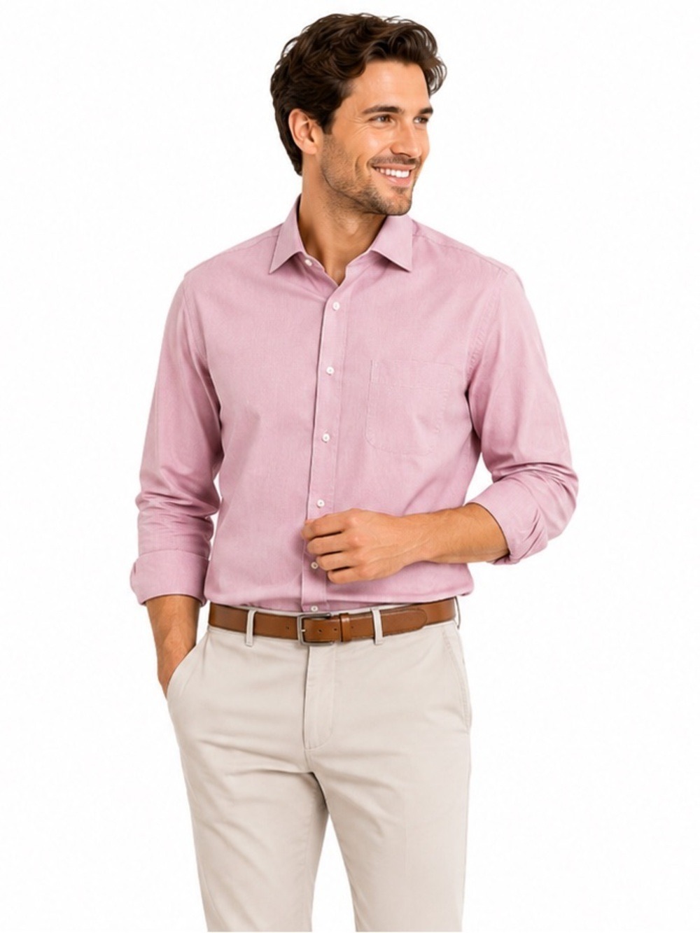 Horst Men's Pink Long Sleeved Casual Button Down Shirt Size 15.5